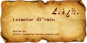 Leimeter Ármin névjegykártya